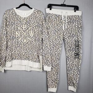 Bloom‎ Top Women's L/XL Oregon Pajama Set Animal Print Cheetah Leopard Lounge